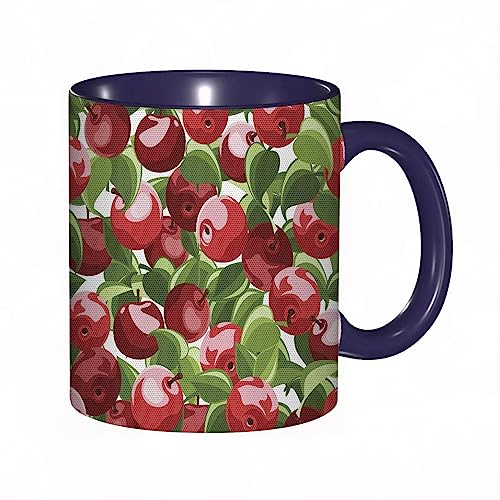 kaffeebecher Mug Früchte rote Äpfel und grüne Blätter Bio-Lebensmittel-Ernte sauber essen,kaffeebecher porzellan, tasse Füllmenge 330 ml - sehr interessante bedruckte Teetassen von DHAEY