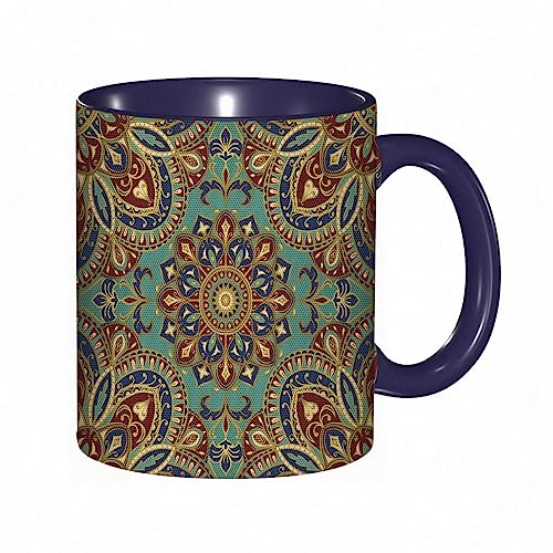 kaffeebecher Mug Orientalisches Mandala-Muster mit Mosaik-Design Nahöstliche Folklore-Anordnung.Ruby Aqua,kaffeebecher porzellan, tasse Füllmenge 330 ml - sehr interessante bedruckte Teetassen von DHAEY