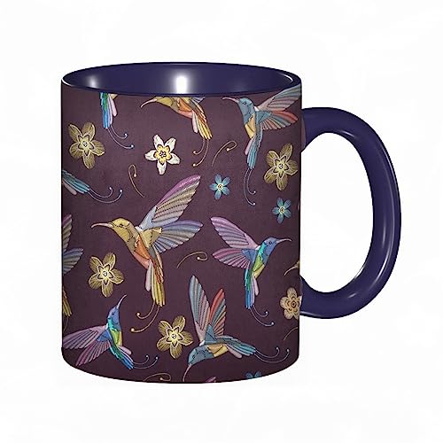 kaffeebecher Mug Stickereibeständige Kolibri-Blume,kaffeebecher porzellan, tasse Füllmenge 330 ml - sehr interessante bedruckte Teetassen von DHAEY