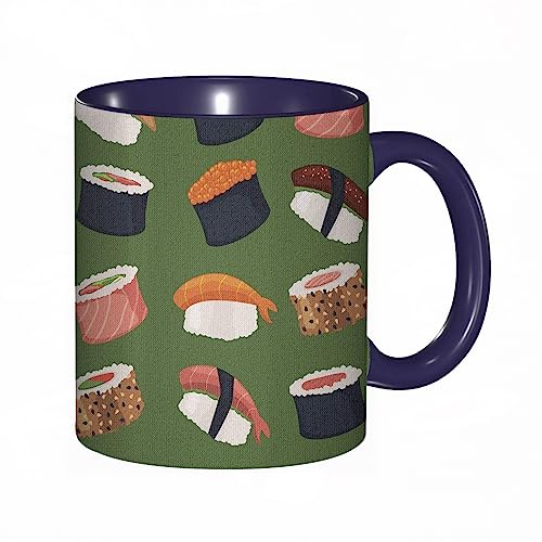 kaffeebecher Mug Traditionelle Sushi-Rollen mit Meeresfrüchten,bestehend aus Reis,rohem Fischgemüse in Algen,kaffeebecher porzellan, tasse Füllmenge 330 ml - sehr interessante bedruckte Teetassen von DHAEY