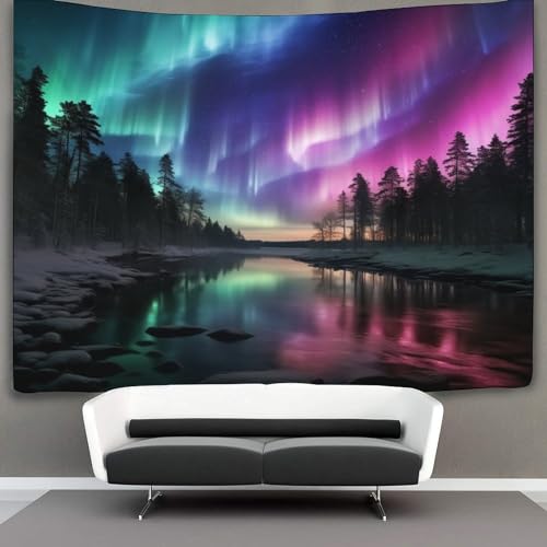 DHBANEIOK 3D Druck Aurora Wandteppiche Poster Ornament Wandbehang Wandteppich Wanddeko Wandbehang Für Jungen Mädchen Raumdekoration Tapisseries 180cmx230cm von DHBANEIOK