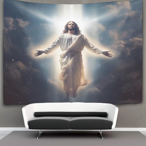 DHBANEIOK 3D Druck Jesus Wandteppiche Poster Ornament Wandbehang Wandteppich Raumteiler Vorhang Für Schlafzimmer, Wohnzimmer, Wohnheim,Tapisserie 130cmx150cm von DHBANEIOK