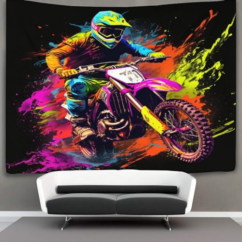 DHBANEIOK 3D Druck Motorcycle Wandteppiche Poster Ornament Wandbehang Wandteppich Raumteiler Vorhang Für Wohnzimmer Schlafzimmer Tapisseries 70cmx100cm von DHBANEIOK