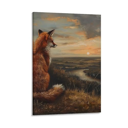 DHBANEIOK Fuchs Poster, Dekoratives Gemälde, Leinwand, Wandkunst, Wohnzimmer, Poster, Schlafzimmer, Gemälde 20x30inch(50x75cm) von DHBANEIOK