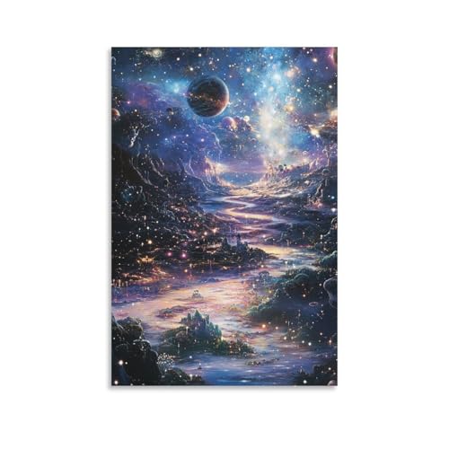 DHBANEIOK Galaktischer Nebel Poster, DekoMausives Gemälde, Leinwand, Wandkunst, Wohnzimmer, Poster, Schlafzimmer, Gemälde 08x12inch(20x30cm) von DHBANEIOK