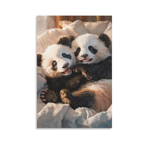 DHBANEIOK Panda Poster, Dekoratives Gemälde, Leinwand, Wandkunst, Wohnzimmer, Poster, Schlafzimmer, Gemälde 16x24inch(40x60cm) von DHBANEIOK