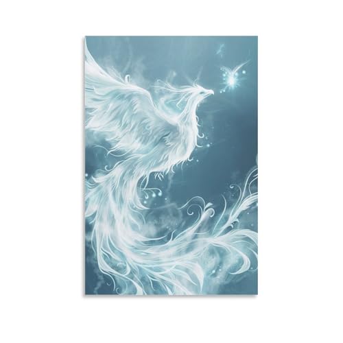 DHBANEIOK Phoenix Wall Art - Leinwand Wandbild Poster Modern DekoRatteionen Für Das Wohnzimmer,Büro,Küche,Schlafzimmer 24x36inch(60x90cm) von DHBANEIOK