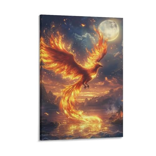 DHBANEIOK Phönix Wandbilder Leinwand Bilder Wandkunst Malerei Poster Kunstdrucke Wanddeko Poster Für Wohnzimmer Schlafzimmer Flur Wand 08x12inch(20x30cm) von DHBANEIOK
