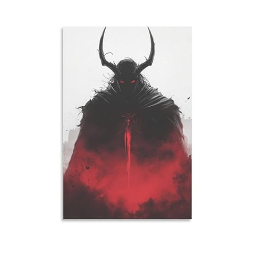 DHBANEIOK Teufel Poster, Dekoratives Gemälde, Leinwand, Wandkunst, Wohnzimmer, Poster, Schlafzimmer, Gemälde 24x36inch(60x90cm) von DHBANEIOK