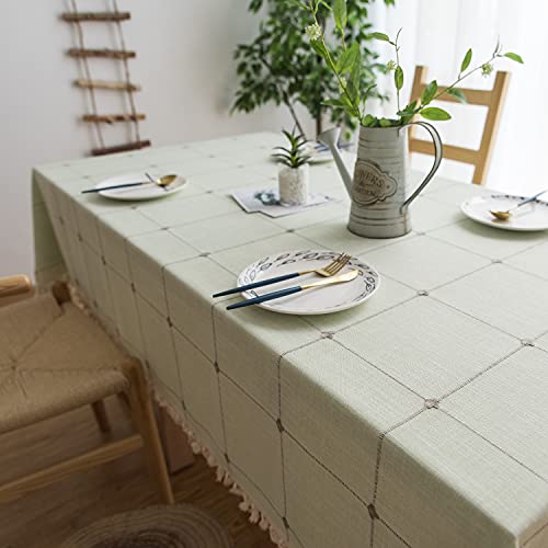 DHBHZD Tischdecke 120x180cm Quaste Baumwolle Leinen Tischdecke für Küche Esszimmer Faltenfreie Tischdecken Rechteck / Länglich von DHBHZD