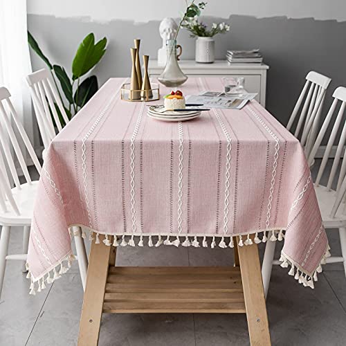DHBHZD Tischdecke 130x340cm Baumwoll Leinen Rechteck Tischdecke Tischdecke Schweres Baumwoll Leinen Staubdichte Tischdecke für Party Tischdecke Küche Dinning von DHBHZD