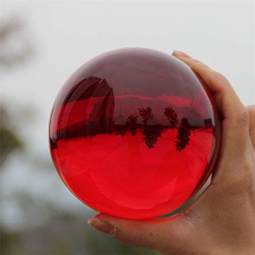 DHDHWL Glaskugel Multicolor Crystal Ball Naturperlen Quarz Fotografie Kugel-Kristallfertigkeit-Dekoration Kristallkugel (Color : Red, Size : 60mm) von DHDHWL