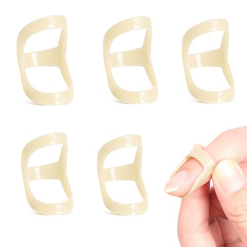 DHER 5 Stück ovale Fingerschienen,(Modelle 5,6,7,8,9) Fingerschiene Abdeckung Fingerbandage Fingergelenkfixatoren zur Schmerzlinderung, Fingerbiegeklammern Arthritis-Deformationshammer-Fingerhülsen von DHER