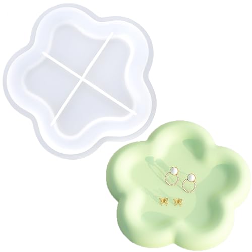 DHER Tablett Silicone Molds Silicone Molds Tray DIY Teetablett Silikonform Tablett Silikonform, Schmuck Aufbewahrung Tablett Form, DIY Drip Mirror Tray Silikonform, Harz Kunst Untersetzer (B) von DHER