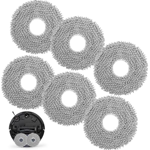 DHFUCNKO 6 Stück Wischtücher für Roborock Qrevo, Roborock Q Revo/Qrevo Master/Qrevo Slim/Qrevo Pro/Qrevo Curve Zubehör, Mikrofaser-Wischpads, Wiederverwendbarer Wischtücher Ersatzteile von DHFUCNKO