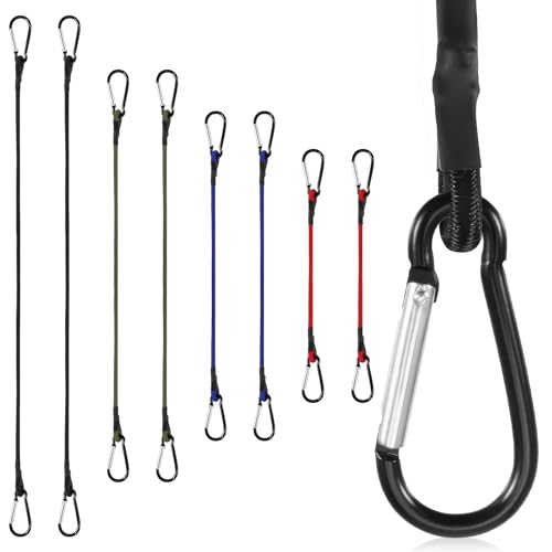 Spanngummi Mit Haken, 8 * 120 CM/80 CM/60CM/40CM Spanngummi Mit Karabiner Extra Stark Spanngurte Für Tarps Fahrräder Motorräder Auto Ladung Usw von DHFUCNKO