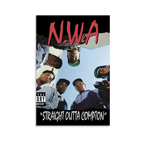 DHFW NWA Straight Outta Compton Lyrics Poster dekorative Malerei Leinwand Wandkunst Wohnzimmer Poster Schlafzimmer Malerei 08x12inch(20x30cm) von DHFW