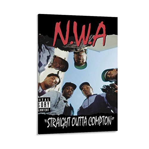 DHFW NWA Straight Outta Compton Lyrics Poster dekorative Malerei Leinwand Wandkunst Wohnzimmer Poster Schlafzimmer Malerei 12x18inch(30x45cm) von DHFW