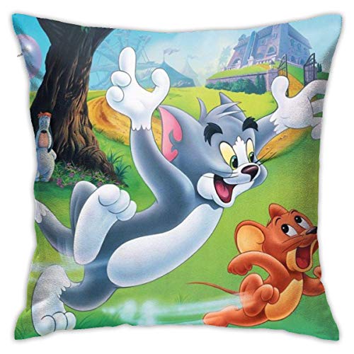 DHGER Throw Pillow Covers 18 'x 18' Zoll - Tom-and-Jerry-Square Form dekorative Kissenbezug für Couch Sofa Kissen Set von DHGER