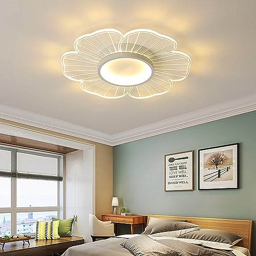 DHGIE LED Deckenleuchte Dimmbar Deckenlampe Mit Fernbedienung Modern Deckenbeleuchtung Im Blumendesign Kinderzimmer Lampe Decke Mädchen Ceiling Light Lampe Decke Deckenleuchte Wohnzimmer (Größe : 52c von DHGIE