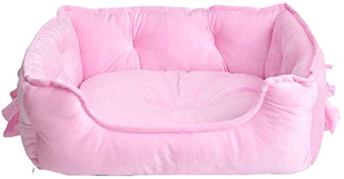 DHGTEP Hundebett für Hunde und Katzen Prinzessin Haustier Bett Weiches Fleece Katze Haus Warm Winter Kleine Welpen Bett für Chihuahua (Color : Pink, Size : L) von DHGTEP