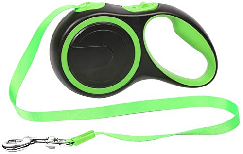 DHGTEP Hundeleine Rollleine 3m/5m/8m No-Tangle Retractable Hundeleine, Heavy Duty Hunde Ausziehbare Leinen Starkes Nylonband für Mittlere, Große, Extra Große Hunde (Color : Green, Size : 8m) von DHGTEP