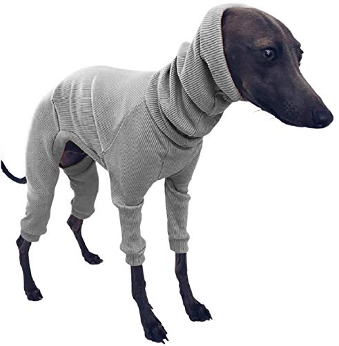 DHGTEP HundemäNtel Hund Fleece Onesie Jumper mit Vier Beinen Haustier Hundesweater Haustier Baumwollmantel Kleidung für Welpen Kleine Mittlere Große Hund (Color : Gray, Size : L) von DHGTEP