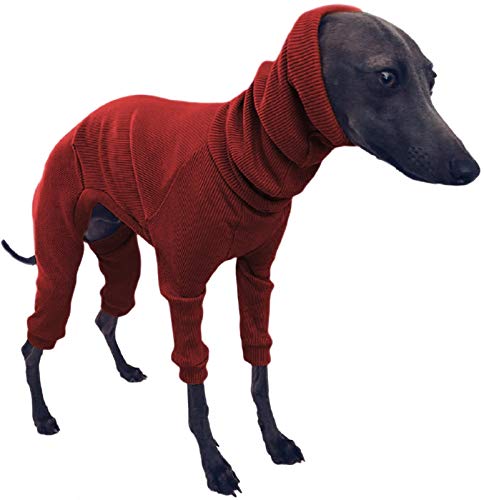 DHGTEP HundemäNtel Hund Fleece Onesie Jumper mit Vier Beinen Haustier Hundesweater Haustier Baumwollmantel Kleidung für Welpen Kleine Mittlere Große Hund (Color : Red, Size : M) von DHGTEP