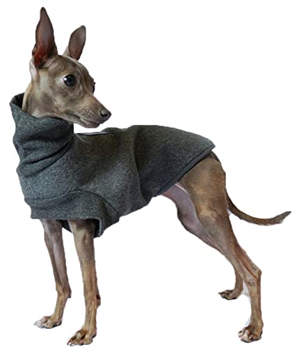 Fleece Hundemantel mit Beinen, Warmer Dicker Hundepullover für Italienische Windhunde, Whippet, Lurcher, Deutsche Dogge, Pharaoh Hound, Bedlington Terrier (Farbe : Grau, Größe : S) von DHGTEP