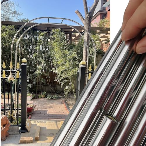 DHGVCED Rosenbogen Aus Edelstahl, Gartenbogen Aus Metall, Garten Torbogen Rankgitter Rosenhilfe, Wetterbeständig Rankhilfe Spalier(Size:260cm(8.5FT)) von DHGVCED