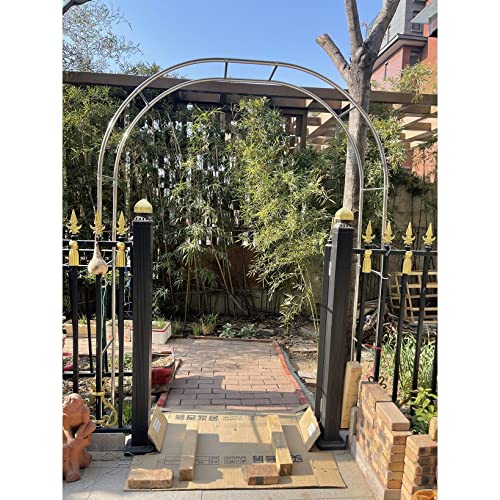 DHGVCED Rosenbogen Aus Edelstahl, Gartenbogen Aus Metall, Garten Torbogen Rankgitter Rosenhilfe, Wetterbeständig Rankhilfe Spalier(Size:280 * 240cm(110 * 94in)) von DHGVCED
