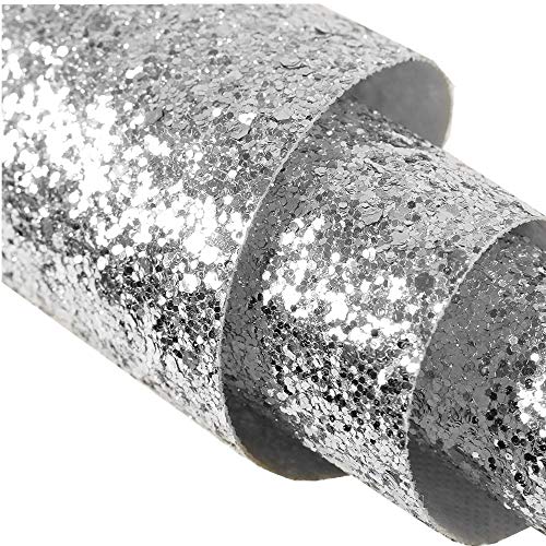 DHHOUSE Silber Glitzer Tapete, Pailletten Glitzer Selbstklebend tapete (Silber) von DHHOUSE