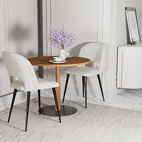 DHHOZAMZ 2er Set Esszimmerstühle, Modern und Stilvoll, bequemer Polsterstuhl, Stuhl Esszimmer oder Esstisch Stuhl, Küchenstuhl Polsterstuhl Wohnzimmerstuhl, Metallbeine, Beige von DHHOZAMZ
