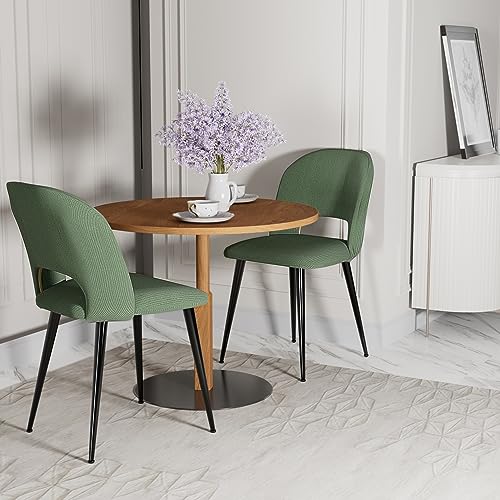 DHHOZAMZ 2er Set Esszimmerstühle, Modern und Stilvoll, bequemer Polsterstuhl, Stuhl Esszimmer oder Esstisch Stuhl, Küchenstuhl Polsterstuhl Wohnzimmerstuhl, Metallbeine, Grüner von DHHOZAMZ