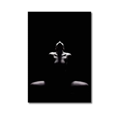 Leinwand Druck Wandbild, Schwarz-Weiß-Kunst, sexy Frauen, Poster, Leinwanddrucke, Gemälde, Licht und Schatten, Kunstwerk, nackte Dame, Bild, 80 x 120 cm, ohne Rahmen Leinwand Druck Wandbild, Schwarz-Weiß-Kunst, sexy Frauen, Poster, Leinwanddrucke, Gemälde, Licht und Schatten, Kunstwerk, nackte Dame, Bild, 80 x 120 cm, ohne Rahmen von DHHXY