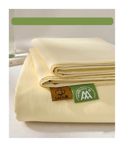 Bettlaken Haustuch Betttuch aus 100% Gewaschener Baumwolle ohne Gummizug Superweiche und Atmungsaktive in vielen Größen und Farben(Beige,200x230cm) von DHJKFU
