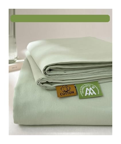 Bettlaken Haustuch Betttuch aus 100% Gewaschener Baumwolle ohne Gummizug Superweiche und Atmungsaktive in vielen Größen und Farben(Light Green,200x230cm) von DHJKFU
