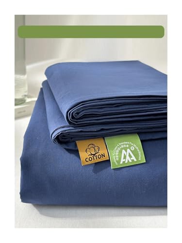 Bettlaken Haustuch Betttuch aus 100% Gewaschener Baumwolle ohne Gummizug Superweiche und Atmungsaktive in vielen Größen und Farben(Navy Blue,160x230cm) von DHJKFU