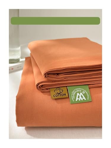 Bettlaken Haustuch Betttuch aus 100% Gewaschener Baumwolle ohne Gummizug Superweiche und Atmungsaktive in vielen Größen und Farben(Orange,160x230cm) von DHJKFU