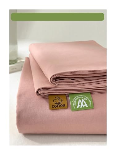 Bettlaken Haustuch Betttuch aus 100% Gewaschener Baumwolle ohne Gummizug Superweiche und Atmungsaktive in vielen Größen und Farben(Pink,230x245cm) von DHJKFU