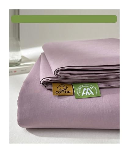 Bettlaken Haustuch Betttuch aus 100% Gewaschener Baumwolle ohne Gummizug Superweiche und Atmungsaktive in vielen Größen und Farben(Purple,200x230cm+48x74cm x2) von DHJKFU