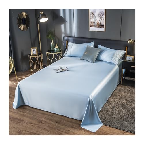 DHJKFU Glatte Bettlaken Betttuch Haustuch ohne Gummizug in Gewaschene Seide auch für Tischdecken/Sommerlaken in vielen Größen (Color : Blue A, Size : 120x230cm) von DHJKFU
