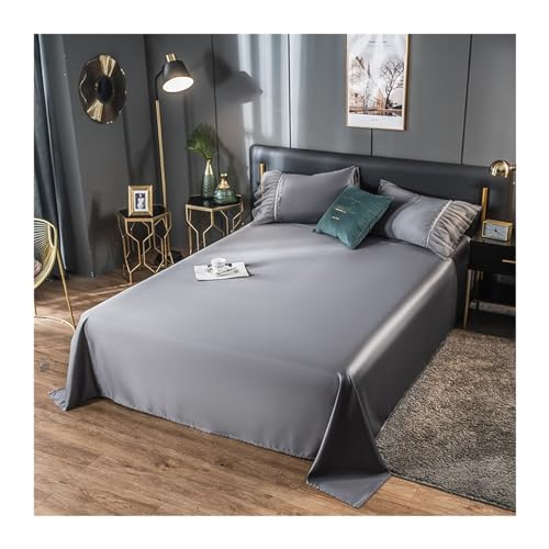 Glatte Bettlaken Betttuch Haustuch ohne Gummizug in Gewaschene Seide auch für Tischdecken/Sommerlaken in vielen Größen (Color : Gray(Grey), Size : 120x230cm) von DHJKFU