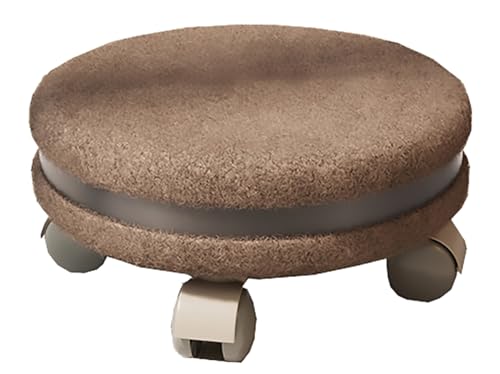 DHJUSPS 360 Grad rotierender Rollhocker mit niedrigem Höhe mit 5 stummen Rädern brauner Enterprise Thriving von DHJUSPS