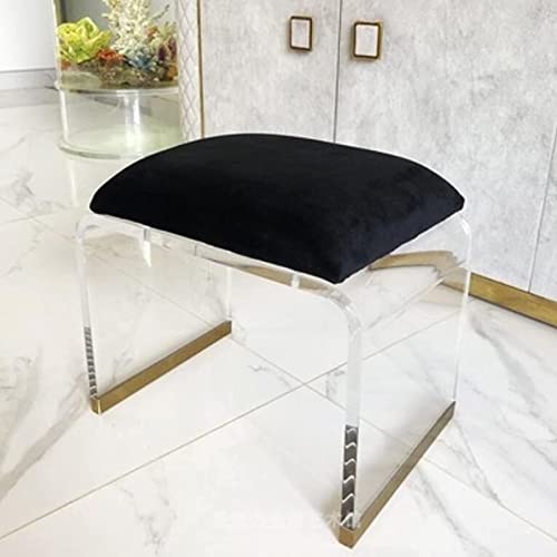 DHJUSPS Acrylhocker mit samt gepolstertem Sitz, klarer Acryl -Nachttisch Square End Table, moderner Kleiner Schritt Hocker kurzer Hocker Makeupraum Eitelkeitenhocker Thriving von DHJUSPS