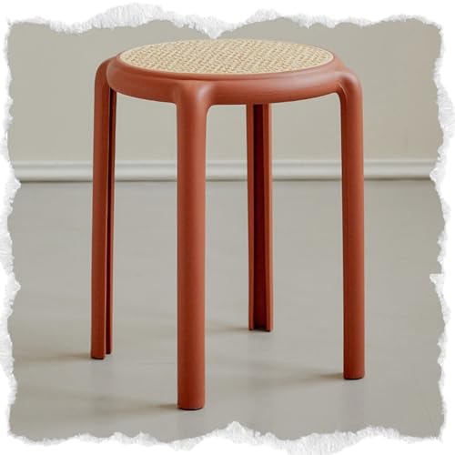 DHJUSPS Bunte 18 -Zoll -Stapelplastikhocker für Küchen -Dining -Klassenzimmer Schüler tragbarer Backless Nesting School Chairs Rattan Short Stool (brawisch rot) Enterprise Thriving von DHJUSPS