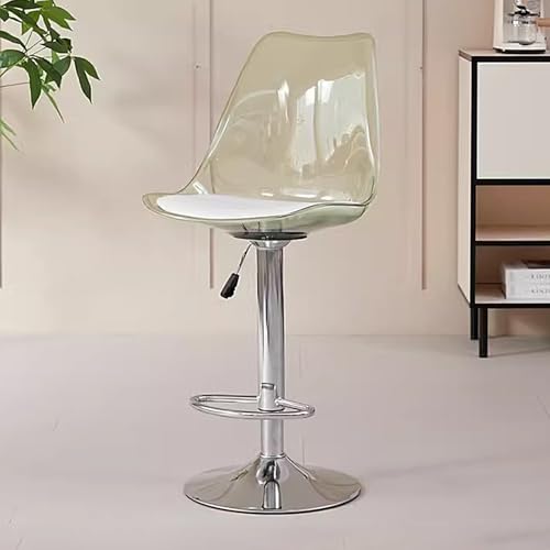 DHJUSPS Einstellbarer Schwenkstange mit hoher Rückenlehne mit Schaumkissen 360 ° Rotation Acrylstühle für Kücheninsel Grüne Farbe 100 kg Kapazität Enterprise Thriving von DHJUSPS