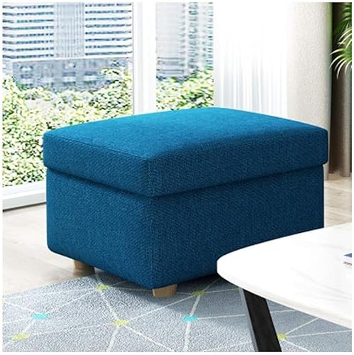 DHJUSPS Foot Stuhlspeicher Ottoman Stoffsofa Stuhlschuhhocker Kinder Spielzeug Brust Fuß Ruhhäuser Wohnzimmer Balkon, 6 Farben (Größe: 60x60x40 cm, Farbe: Blau) Thriving von DHJUSPS