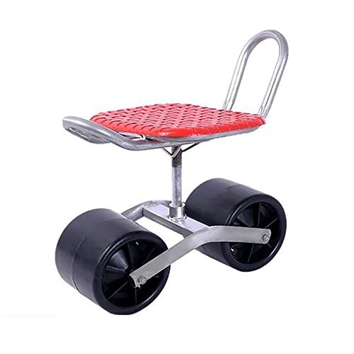 DHJUSPS Gartensitz mit Rädern rollender Gartenroller Gartenhocker mit Regal 150 kg (Größe: Rückenlehne 2 Reifen) () Thriving von DHJUSPS