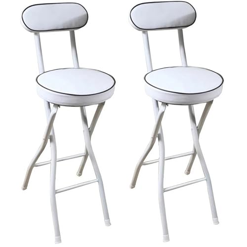 DHJUSPS Klappende Frühstücks Barhocker mit im Rückenlehre gepolstert Faltbarer Küche Hochstuhl 28 Zoll Counterhöhe Tragbarer Hocker für Bar Outdoor Shop (weiß) 2 Enterprise Thriving von DHJUSPS